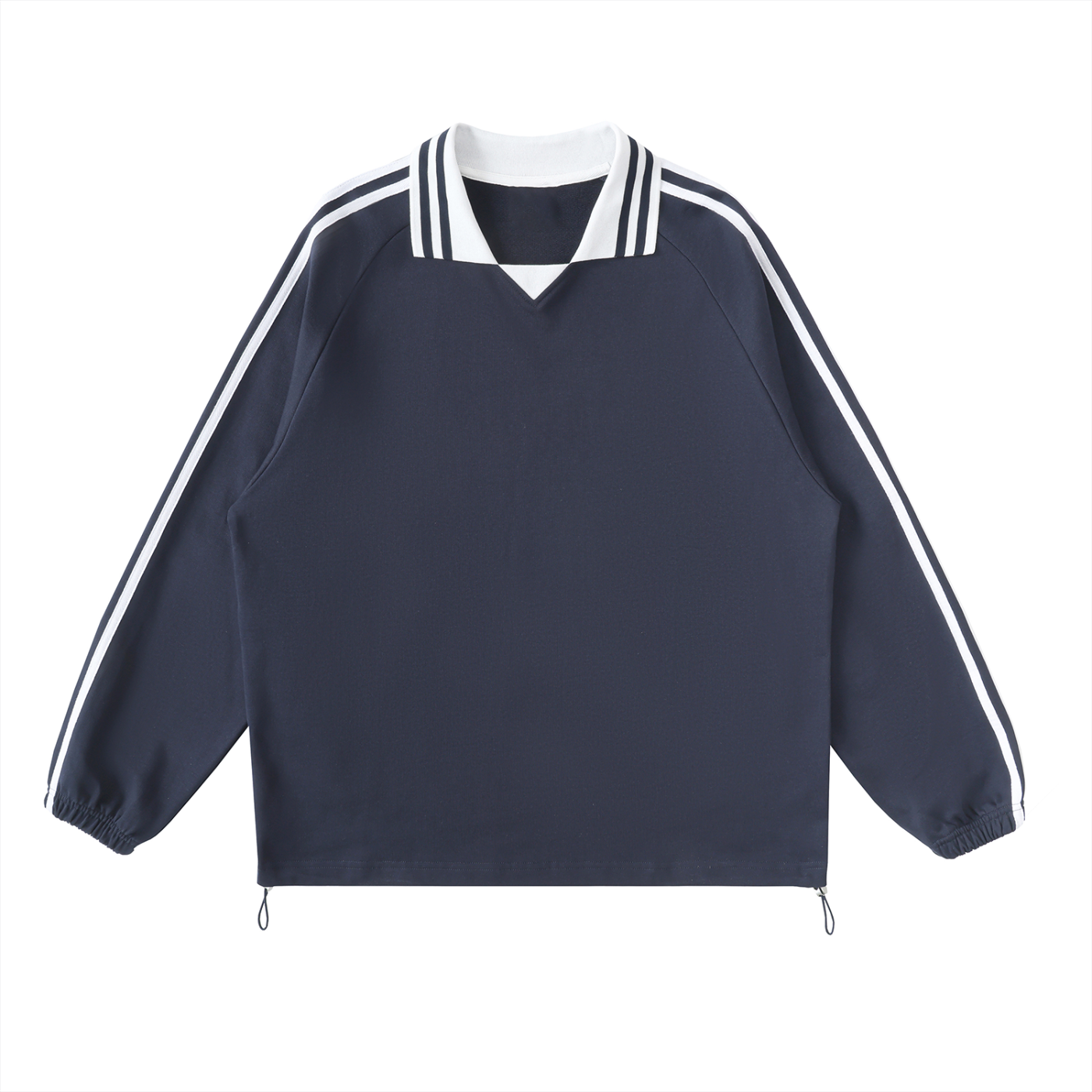 LIFTHEIST STRIPED LAPEL SWEATSHIRT