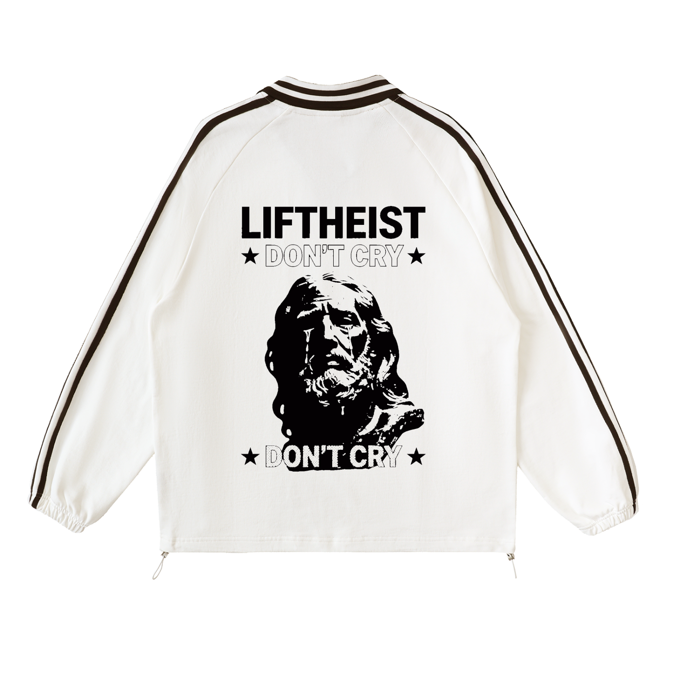 LIFTHEIST STRIPED LAPEL SWEATSHIRT